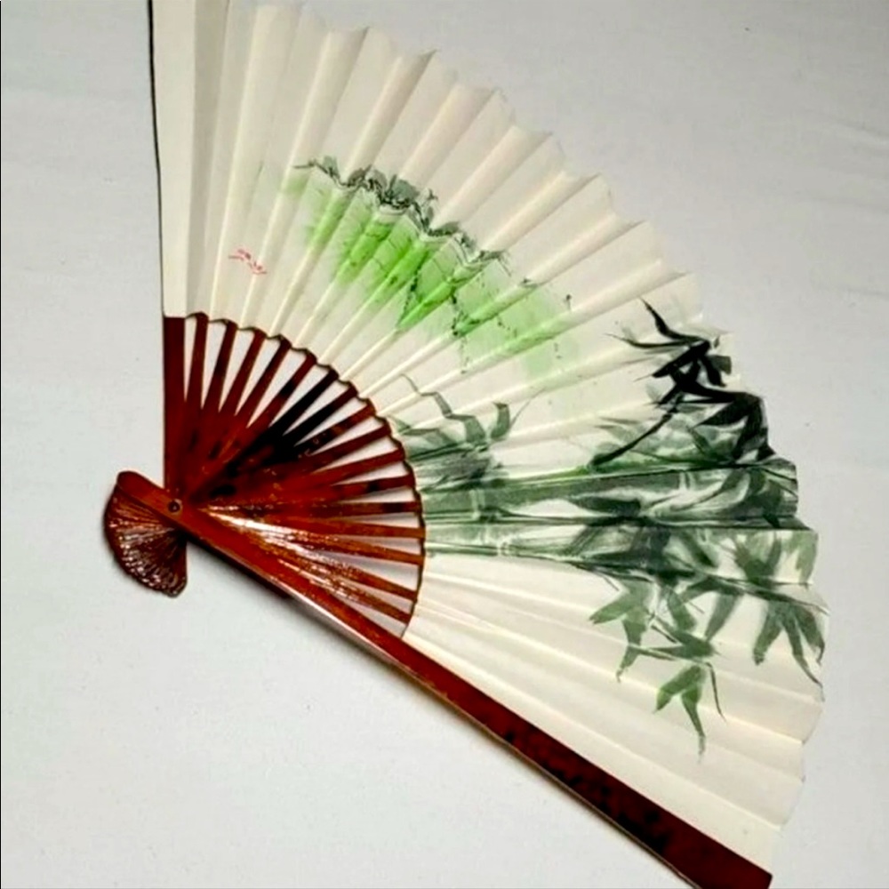 EUC Hand Painted Fan/ Fan looks just as in photos